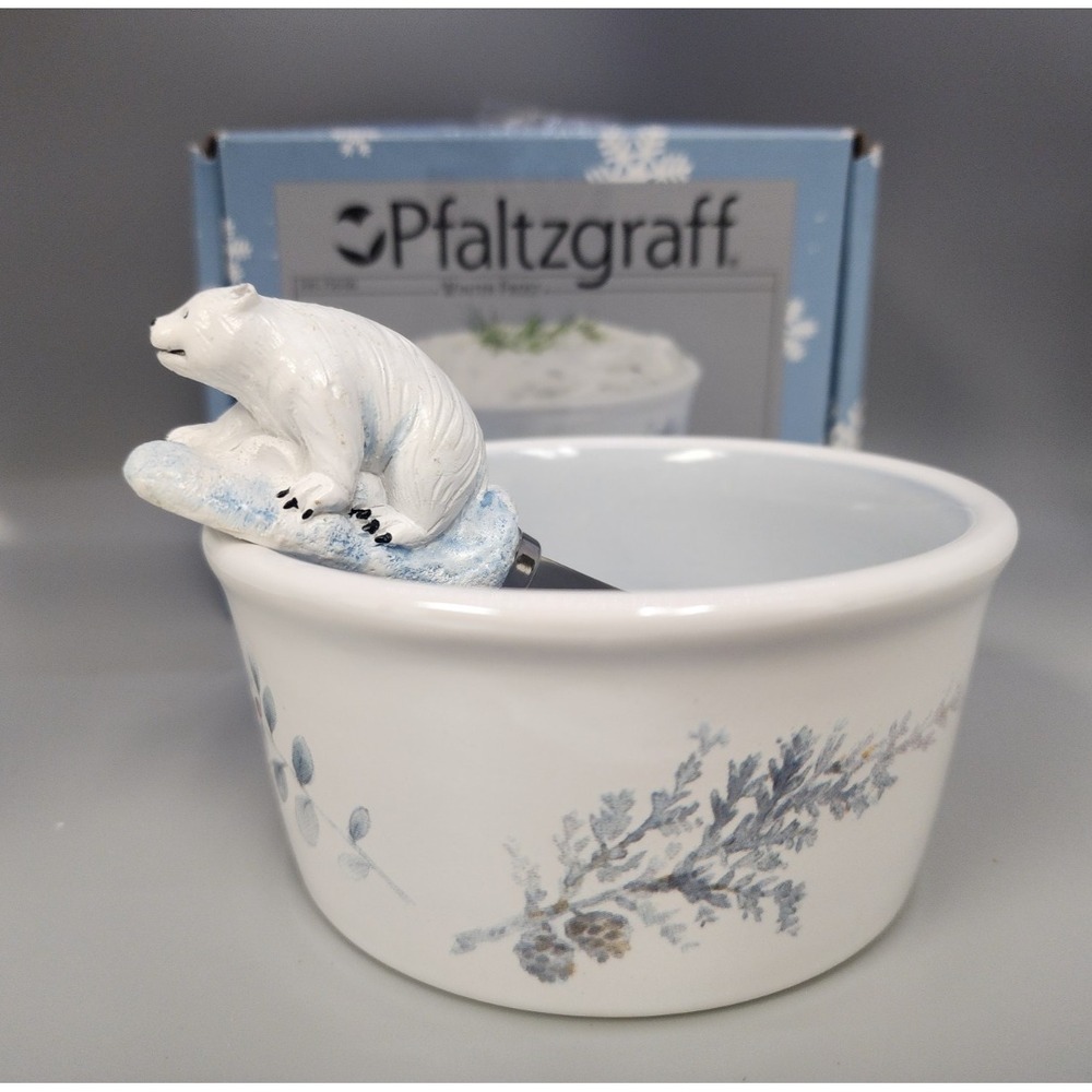 Pfaltzgraff Winter Frost Dip Mix Set -  Bowl with Spreader    NIP